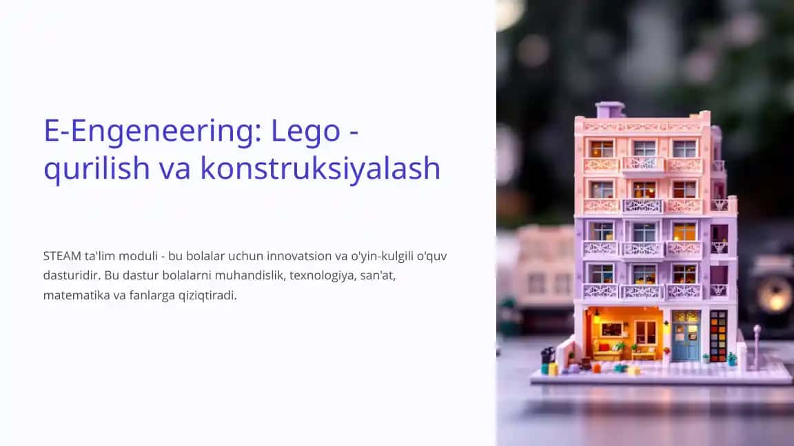 E-Engeneering: Lego - qurilish va konstruksiyalash