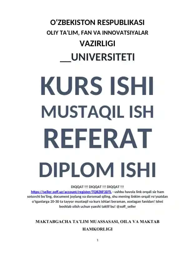 Maktabgacha Ta'lim Muassasasi, Oila va Maktab Hamkorligi