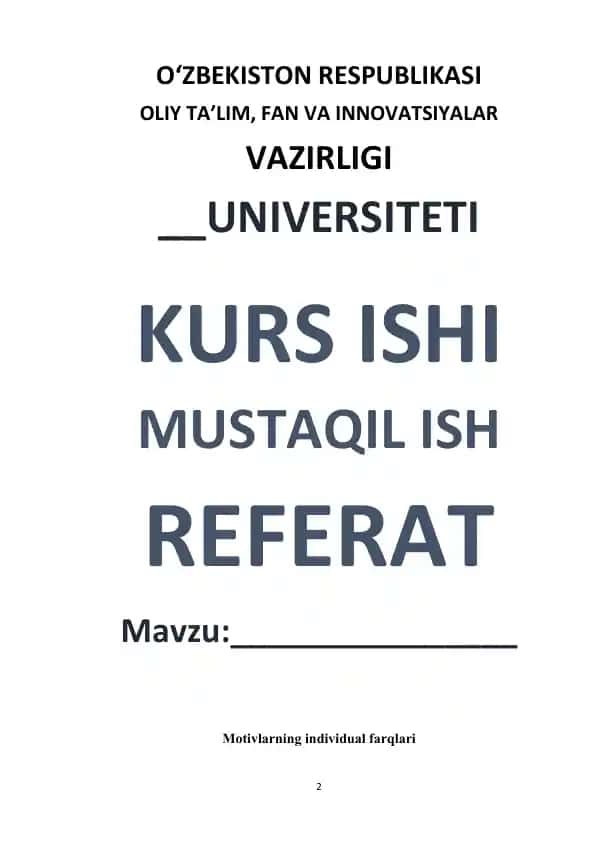 Motivlarning individual farqlari