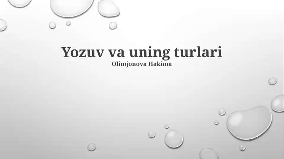 Yozuv va uning turlari