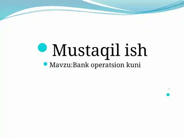 Bank operatsion kuni