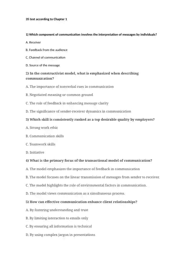 Communication Skills Test
