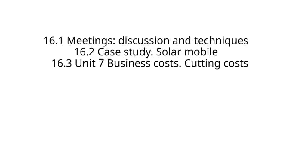 Business Meetings