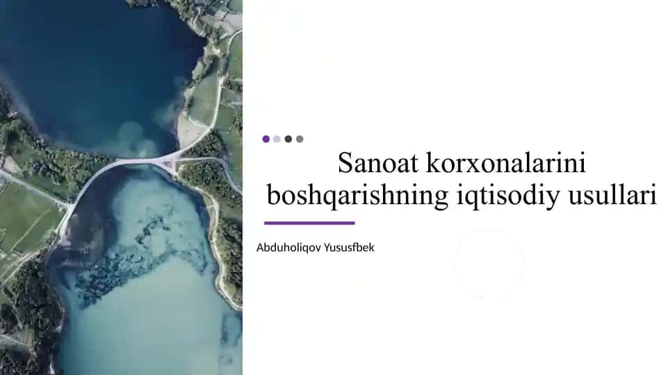 Sanoat korxonalarini boshqarishning iqtisodiy usullari