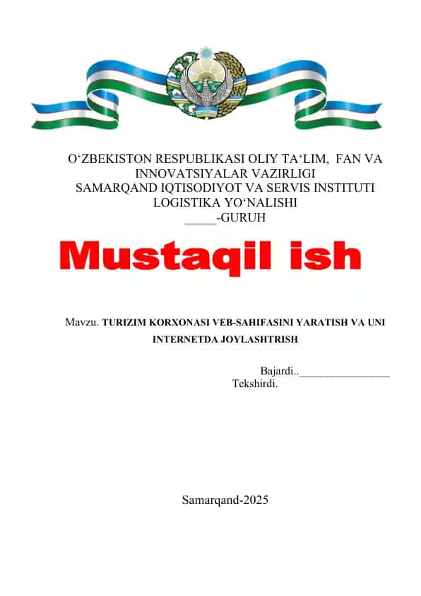 Turizm Korxonasi Veb-Sayti