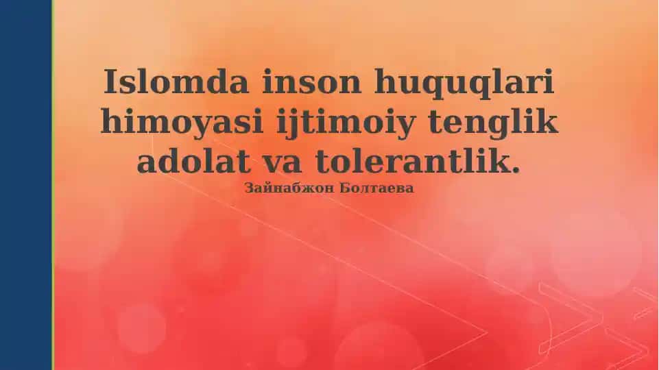 Islomda inson huquqlari himoyasi