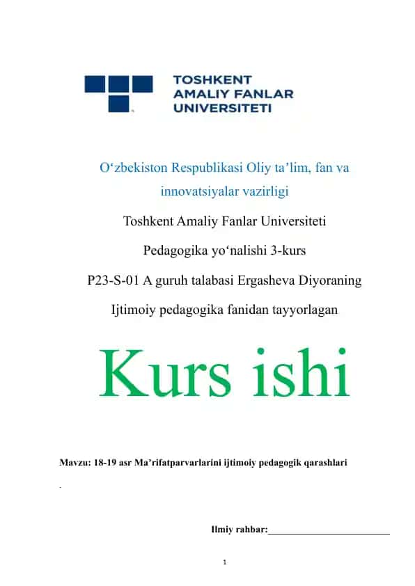 18-19 asr Maʼrifatparvarlarini ijtimoiy pedagogik qarashlari