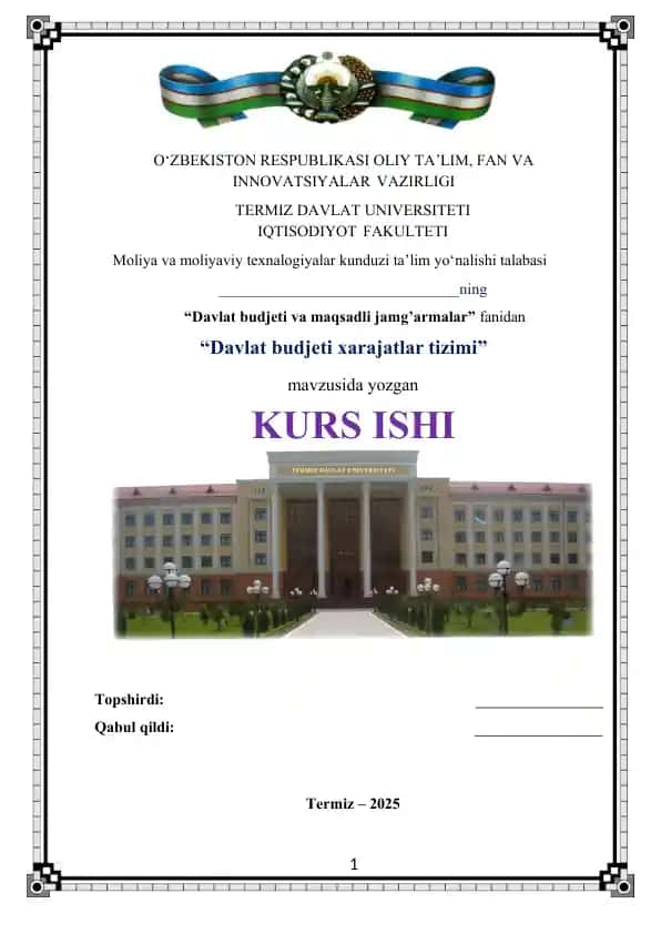 Davlat budjeti xarajatlar tizimi