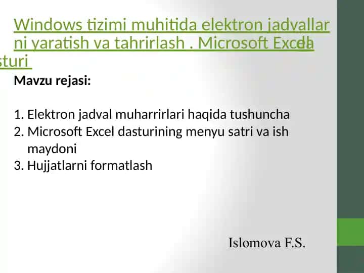 Microsoft Excel