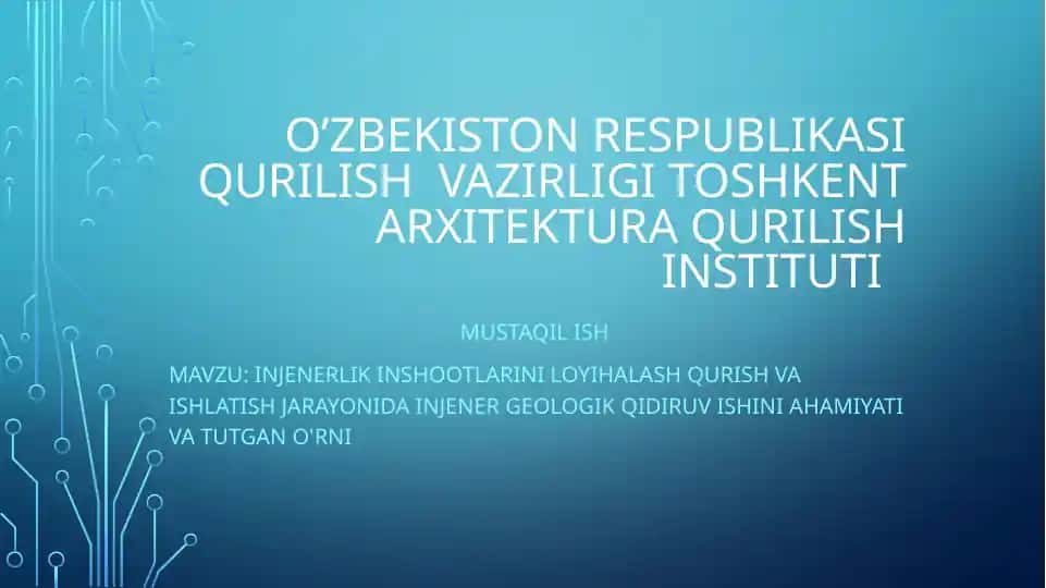 Inshootlarini loyihalash