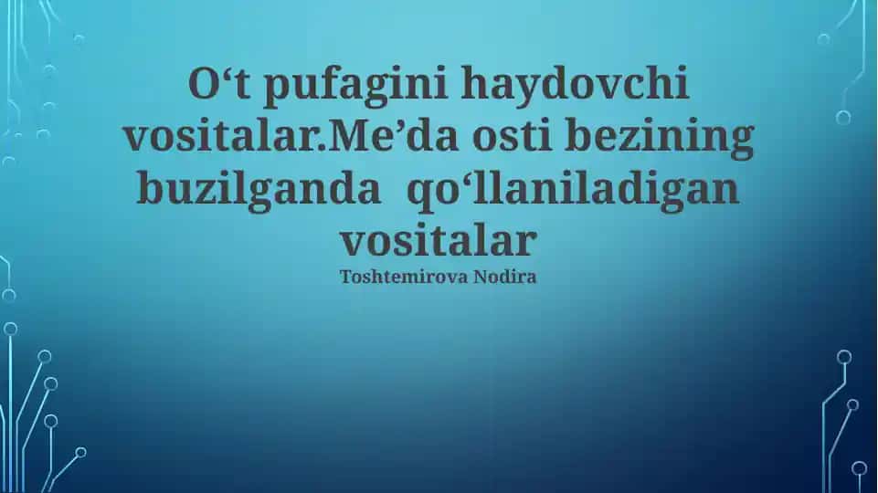 Pankreatik o'smalarning davolash usullari