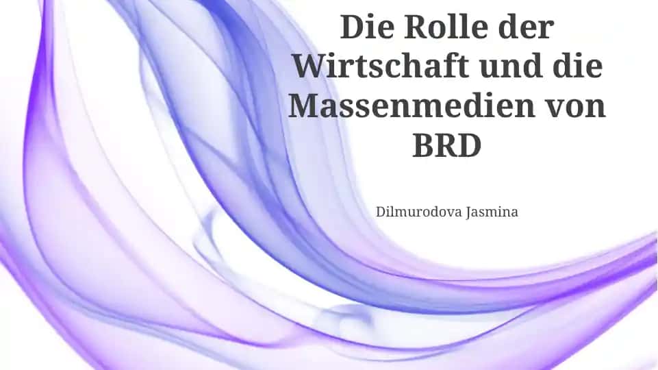 Die Rolle der Wirtschaft und die Massenmedien von BRD