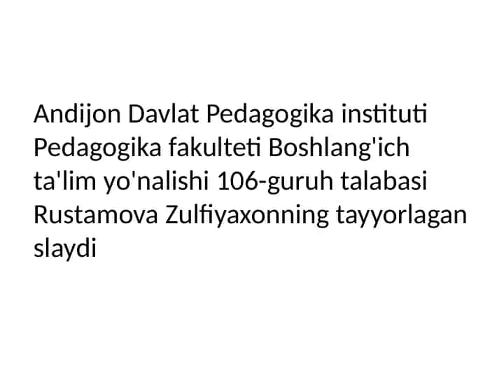 Boshlang'ich sinfda sintaksisga oid materiallar