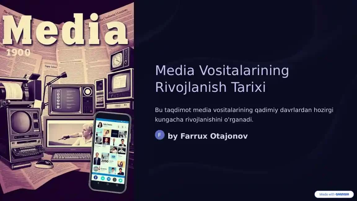 Media Vositalarining Rivojlanish Tarixi