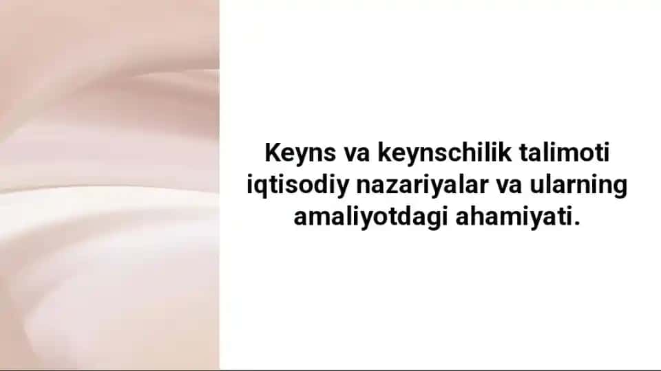 Keyns va keynschilik talimoti