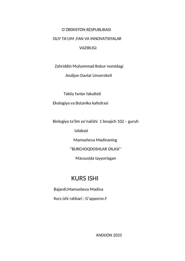 "BURCHOQDOSHLAR OILASI"