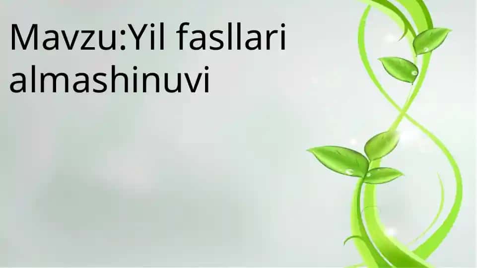 Yil fasllari almashinuvi