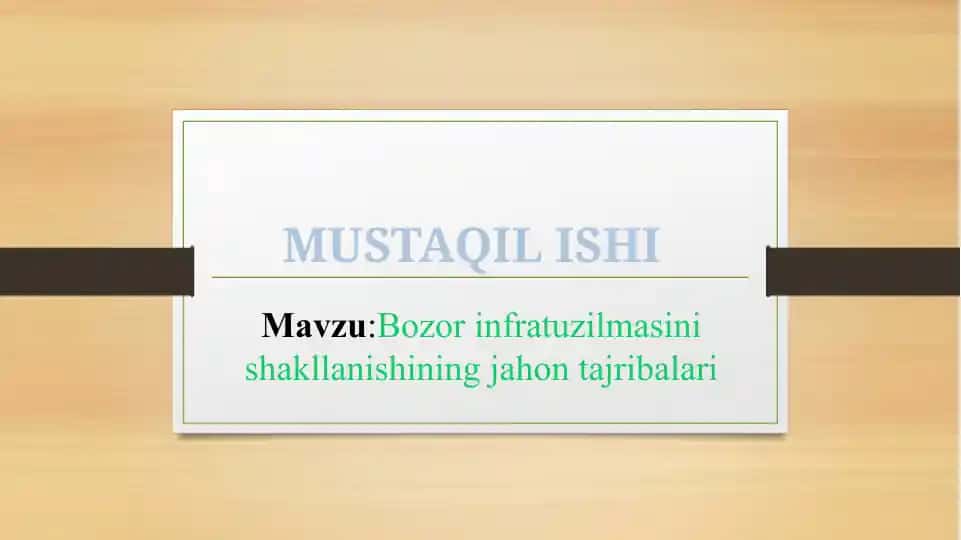 MUSTAQIL ISHI