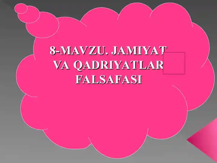 Jamiyatva Qadriyatlar Falsafasi