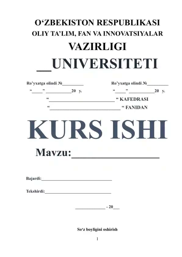 So‘z boyligini oshirish mavzusida kurs ishi