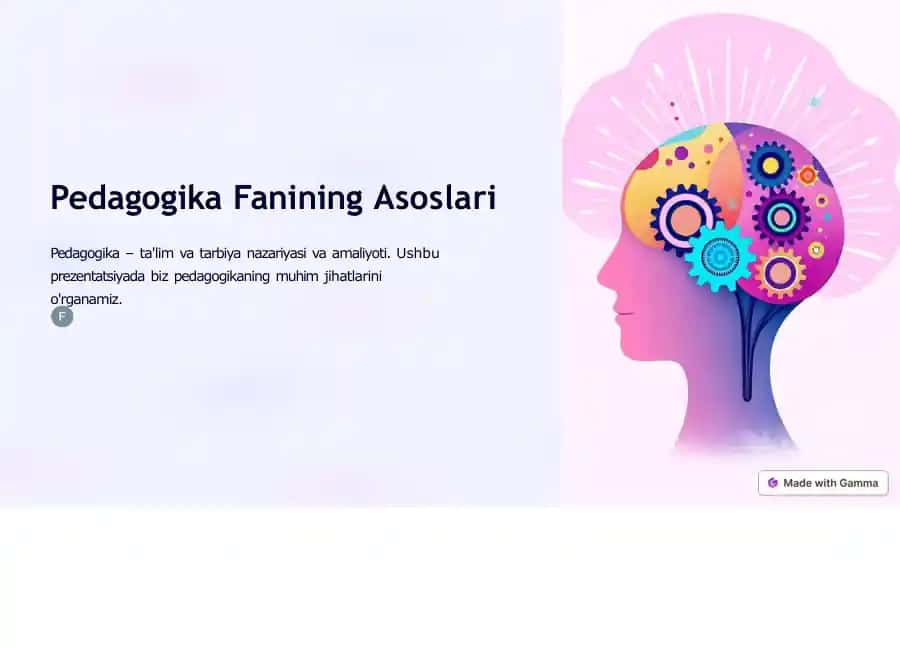 PedagogikaFaniningAsoslari