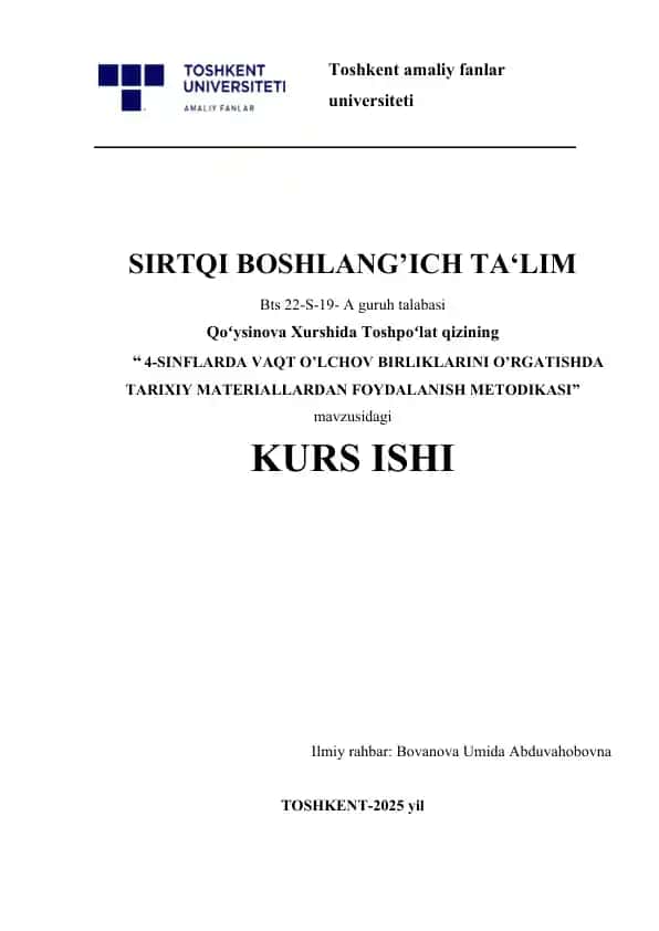 Vaqtni oʻlchash va uning oʻlchov birliklari.
