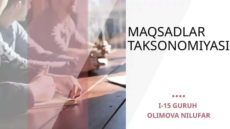 Maqsadlar Taksonomiyasi