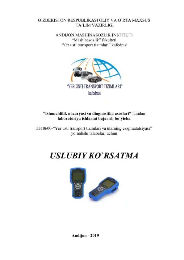 Laboratoriya ishlarini bajarish bo'yicha uslubiy ko'rsatma