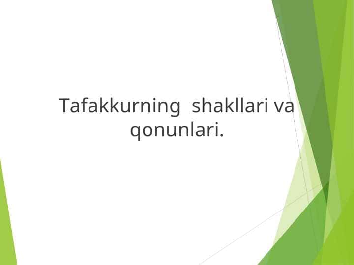 Tafakkurning shakllari va qonunlari