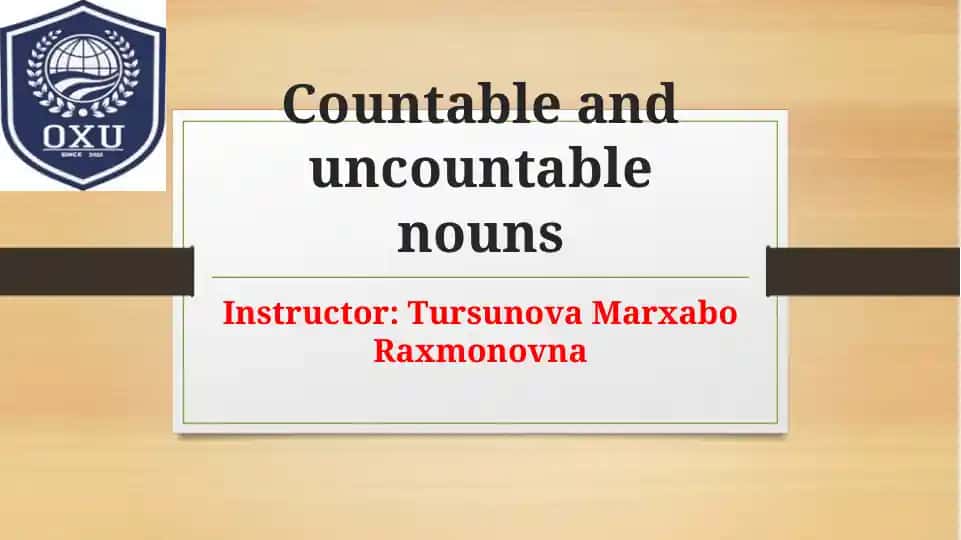 Countable and uncountable nouns