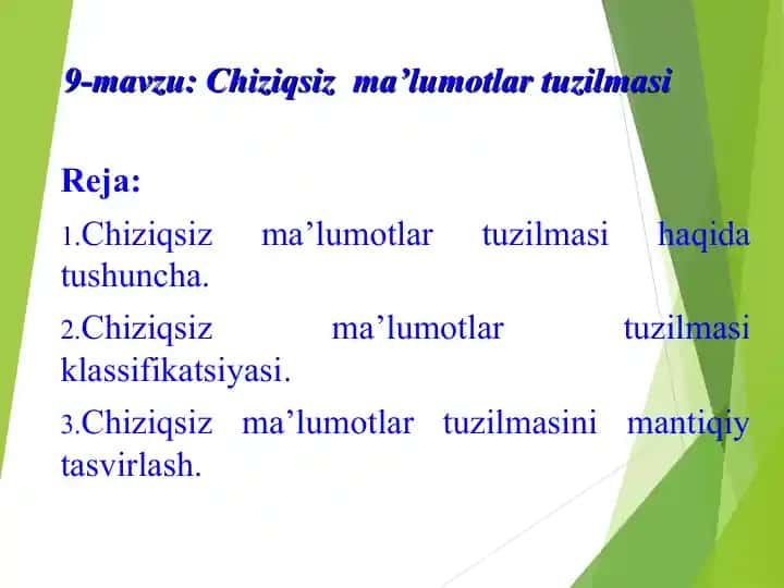 Chiziqsiz Ma'lumotlar Tuzilmasi