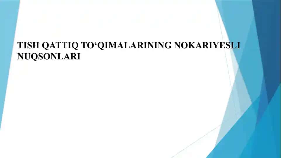 Tish qattiq to‘qimalarining nokariyesli nuqsonlari