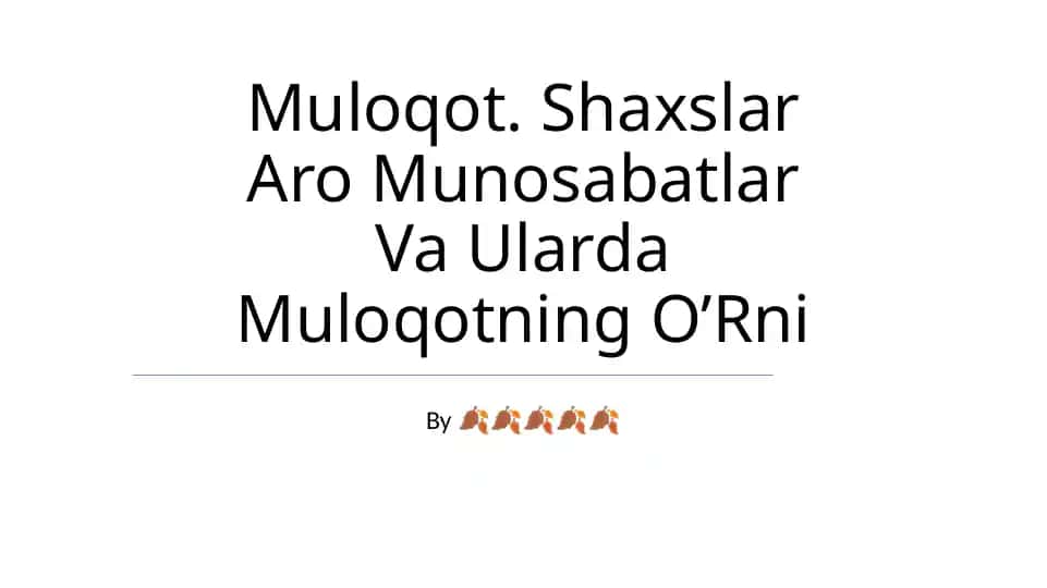 Muloqotning ahamiyati