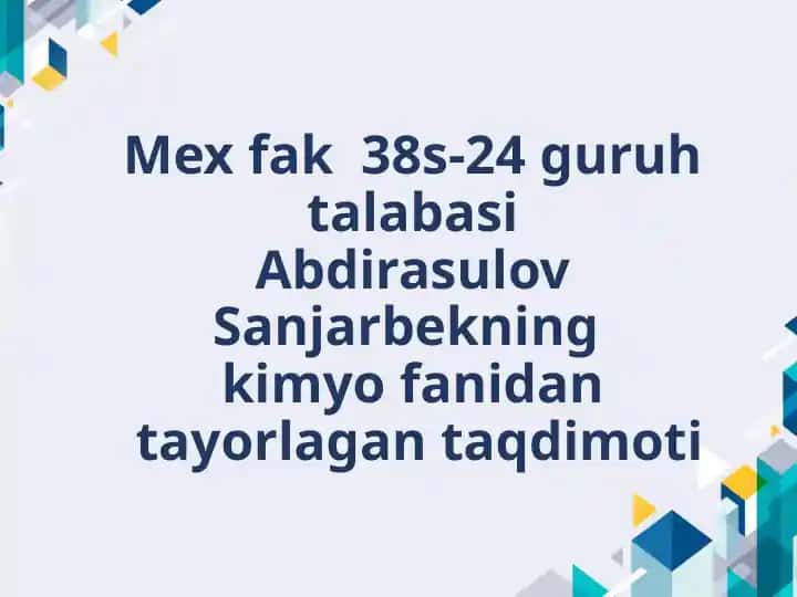 Atom massa. Molekulyar massa. Molyar massa va allotropiya taqdimoti