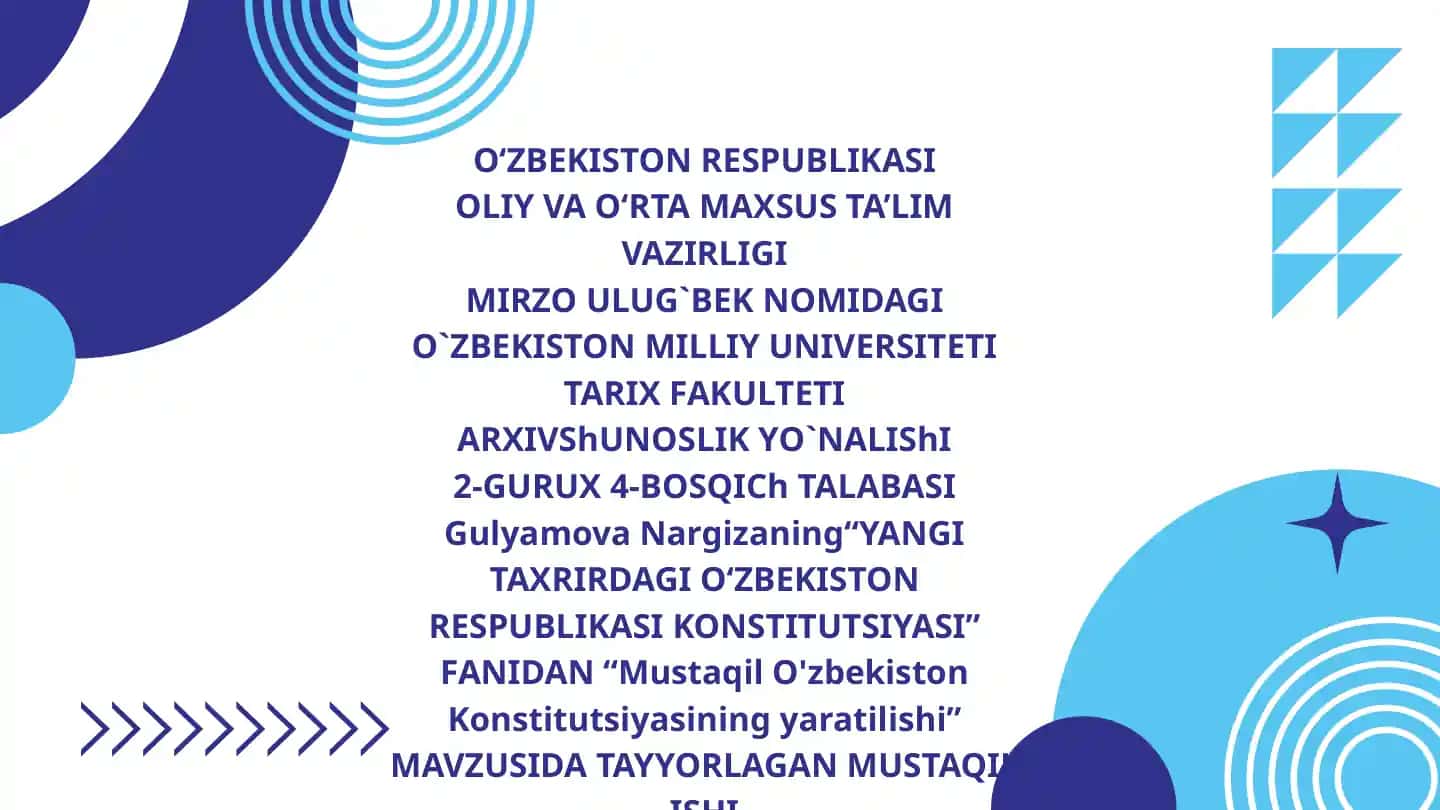 Yangi taxrirdagi O'zbekiston Respublikasi Konstitutsiyasi