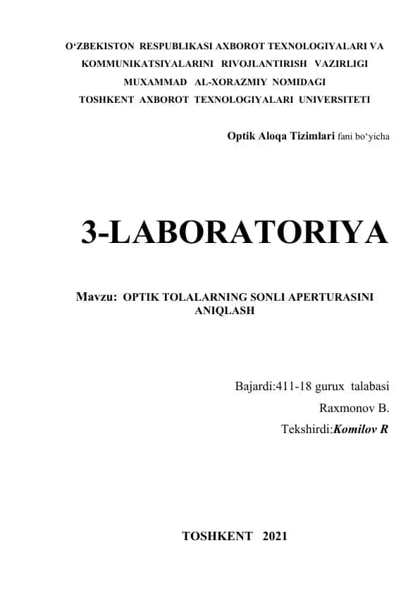 Optik Tolalar Sonli Aperturalar