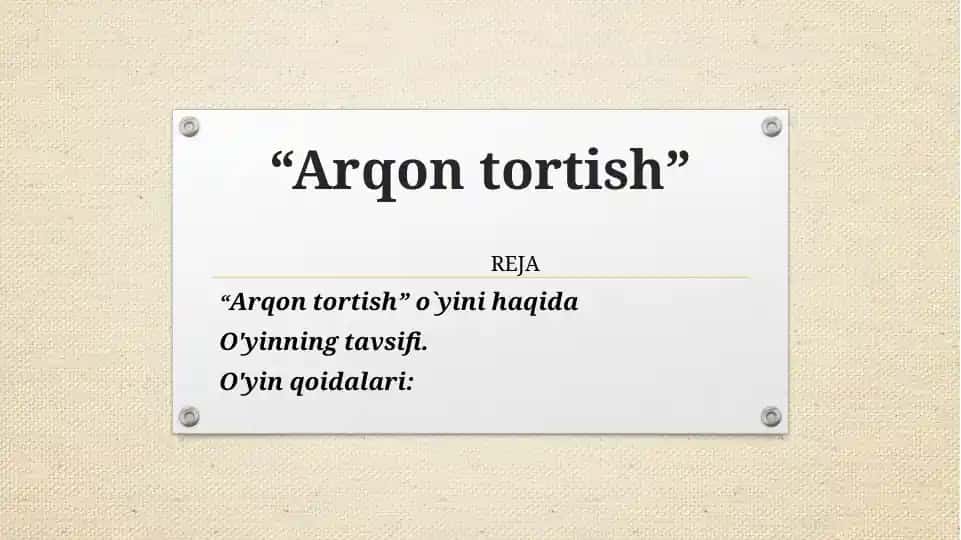 Arqon tortish