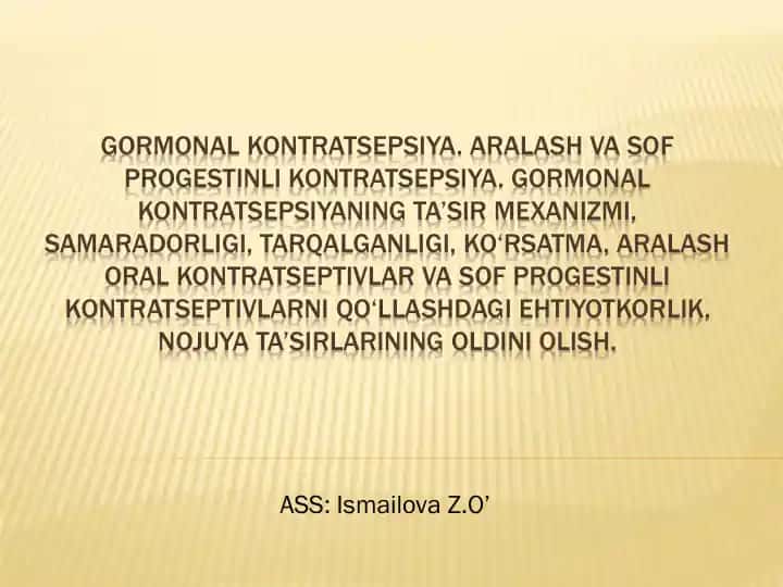 Gormonal kontratseptsiya