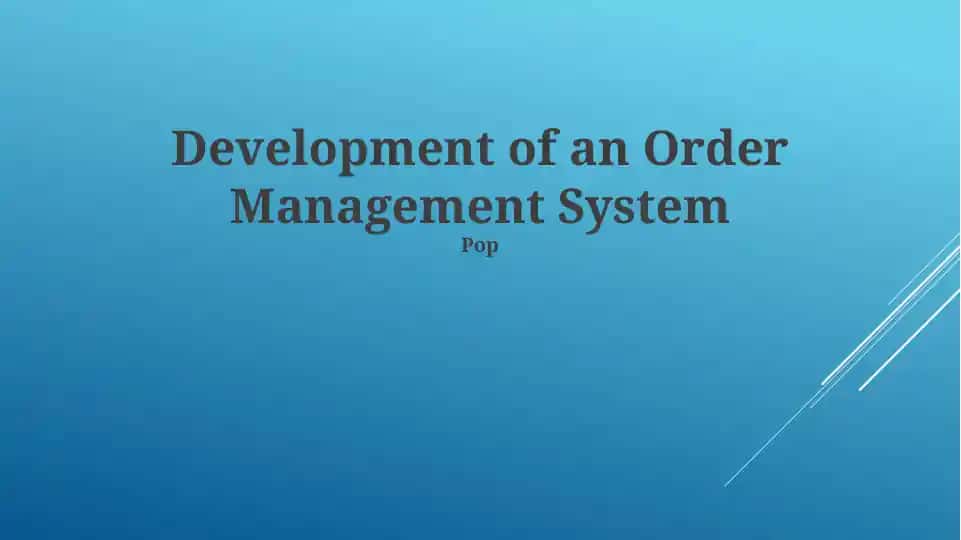 Order Management System