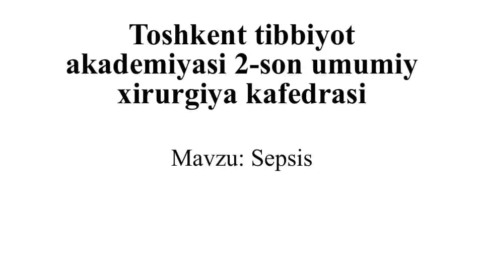 Sepsis