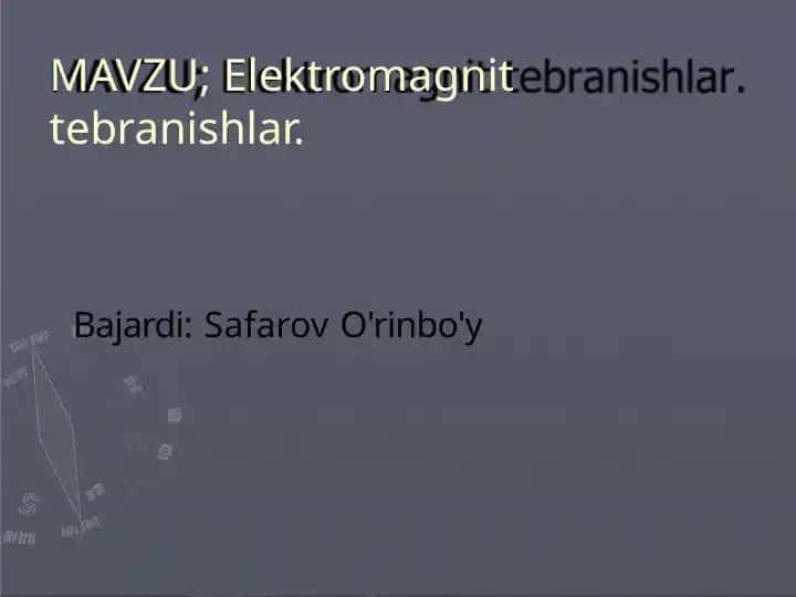 Elektromagnit tebranishlar