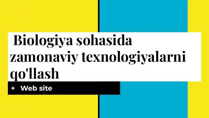 Zamonaviy texnologiyalarni qo'llash