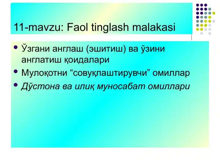 Faol tinglash malakasi