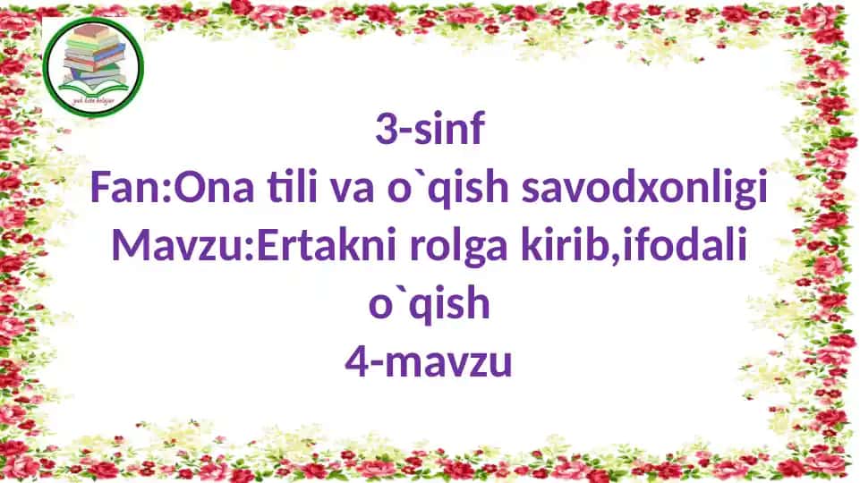 Ertaknirolgakirib,ifodalio`qish