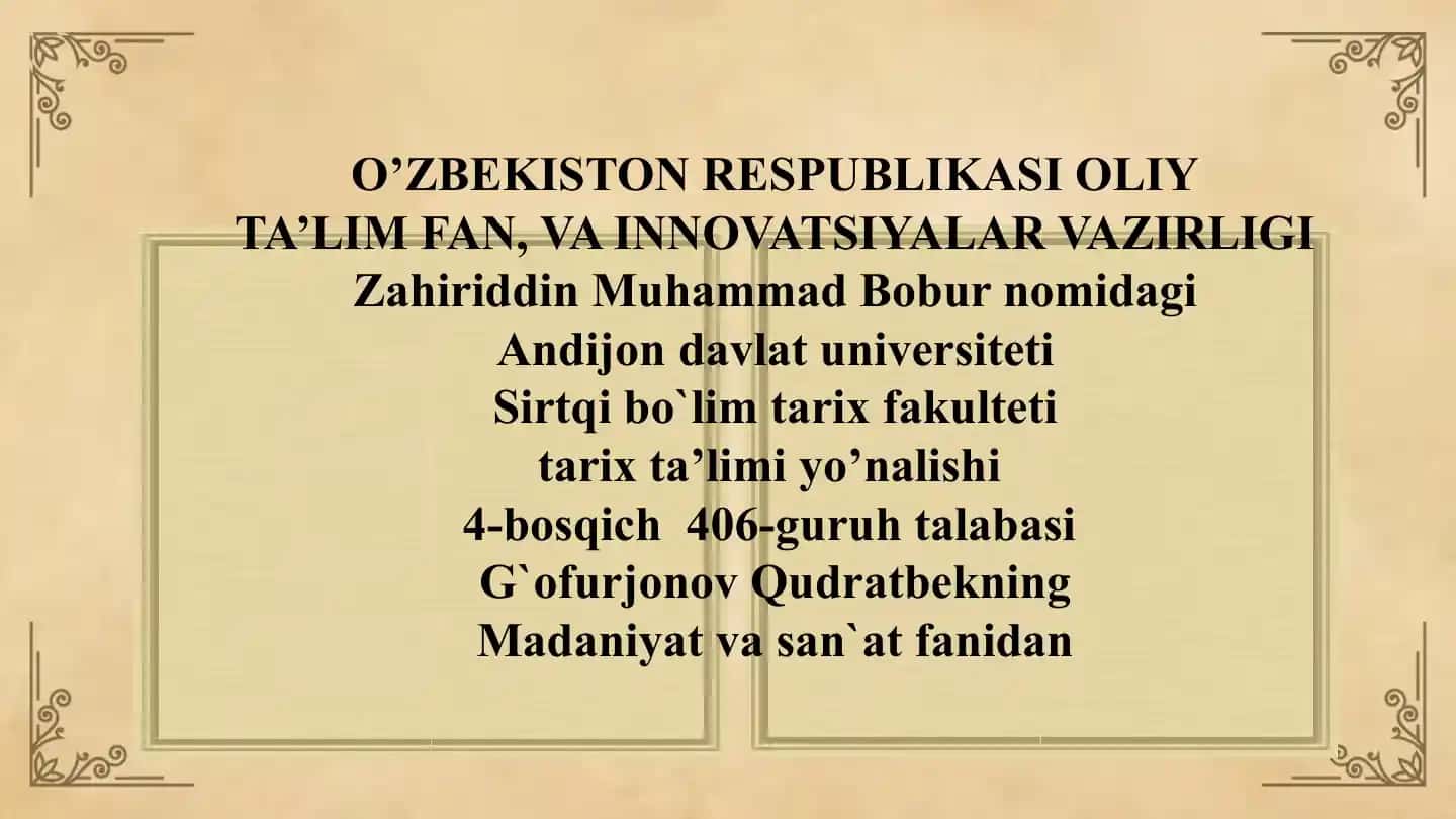 Amir Temur va Temuriylar davri madaniyati
