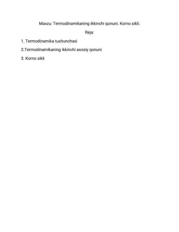 Termodinamikaning ikkinchi qonuni