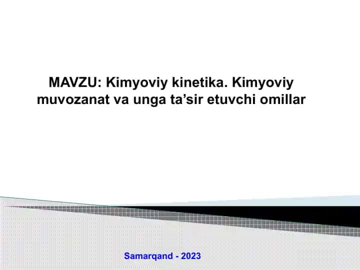 Kimyoviy kinetika