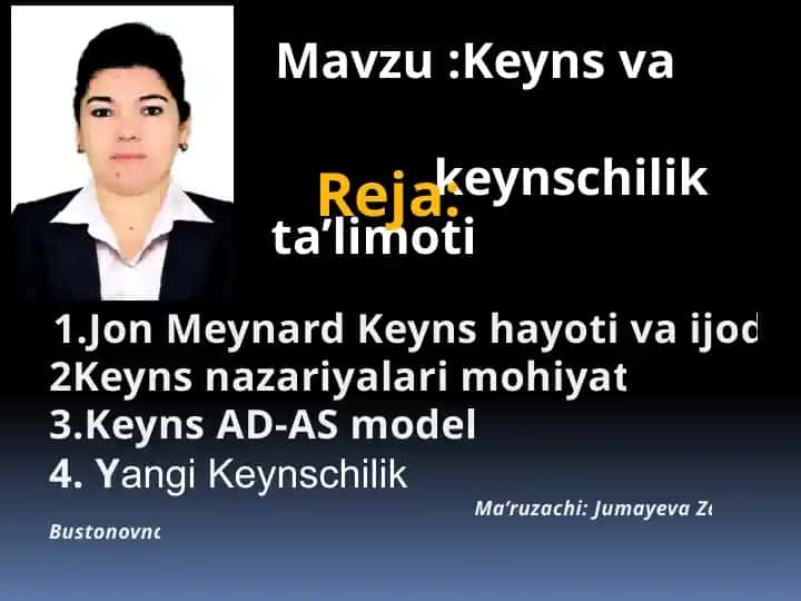 Keyns va keynschilik ta’limoti