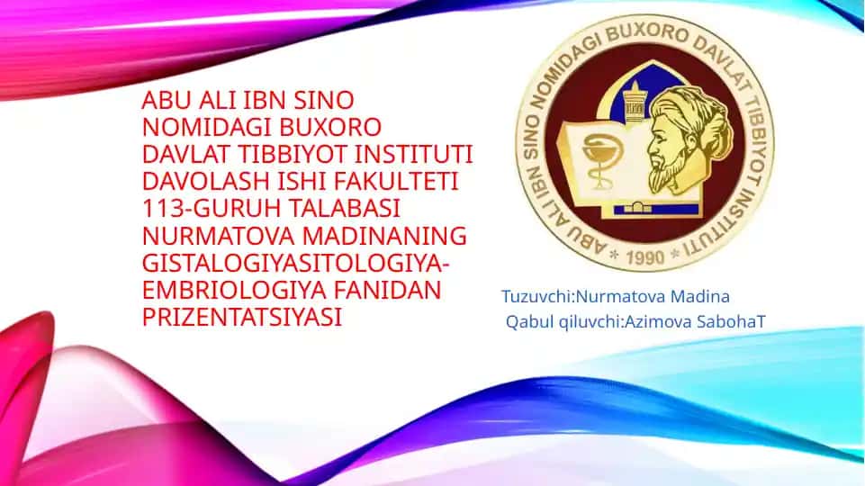 Gistalogiya, Sitologiya, Embriologiya fanidan prizentatsiya