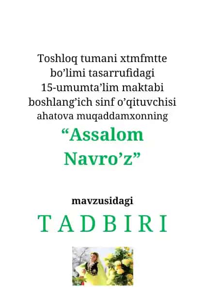 Assalom "Navro’z!"